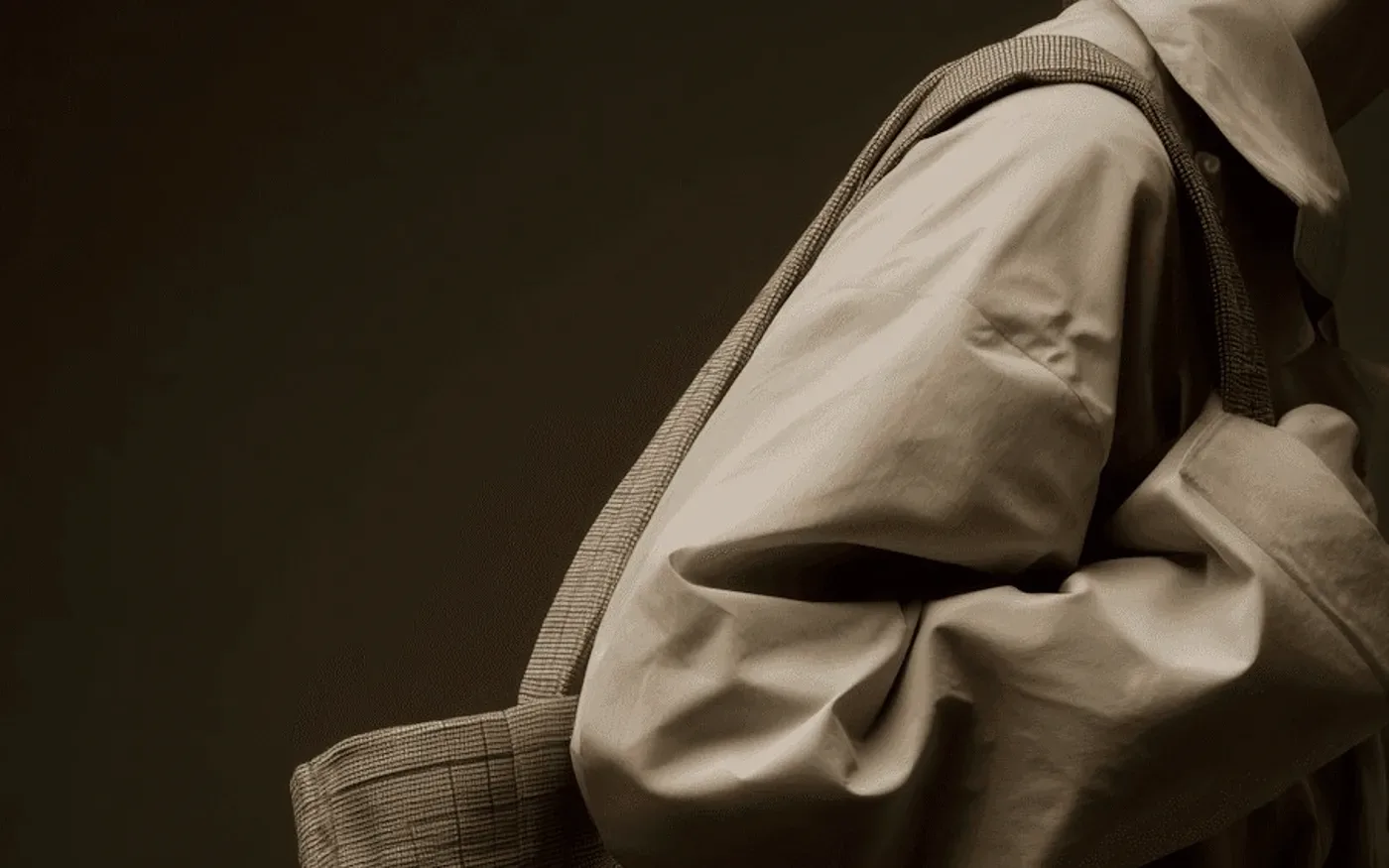 Folded fabric in warm light.