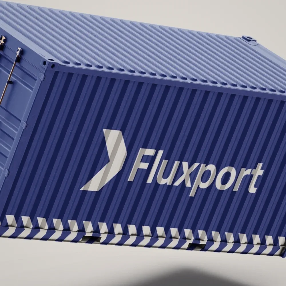 A blue container with the firm's mark.