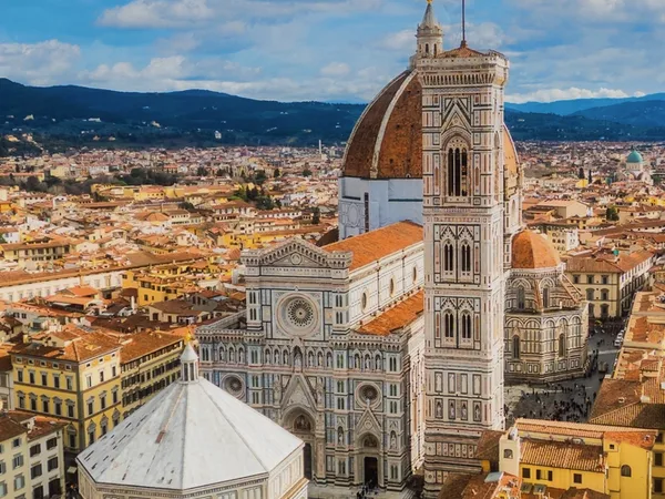 The cathedral of Florence above the roofs of the city.