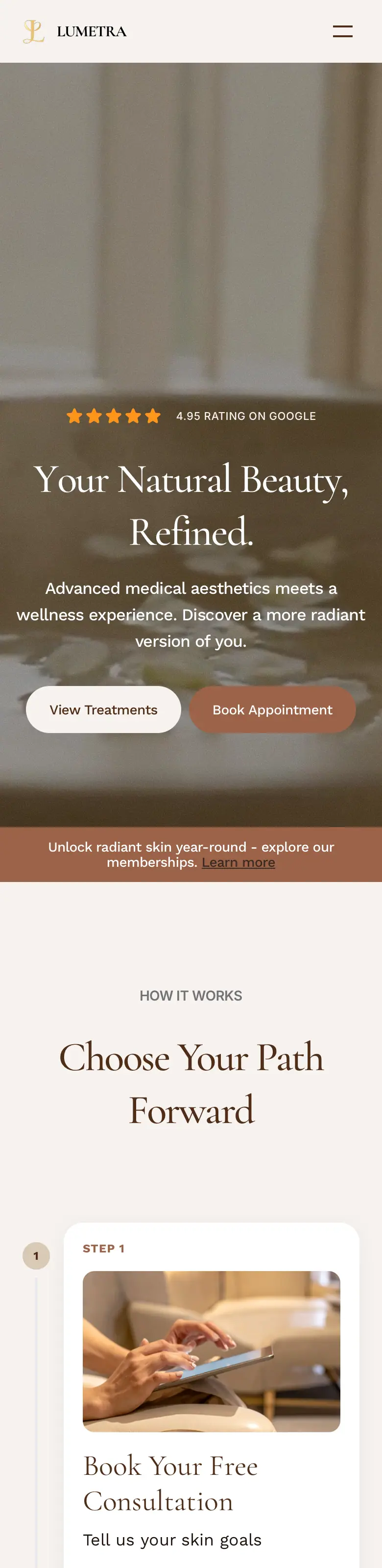 The whole Lumetra home page