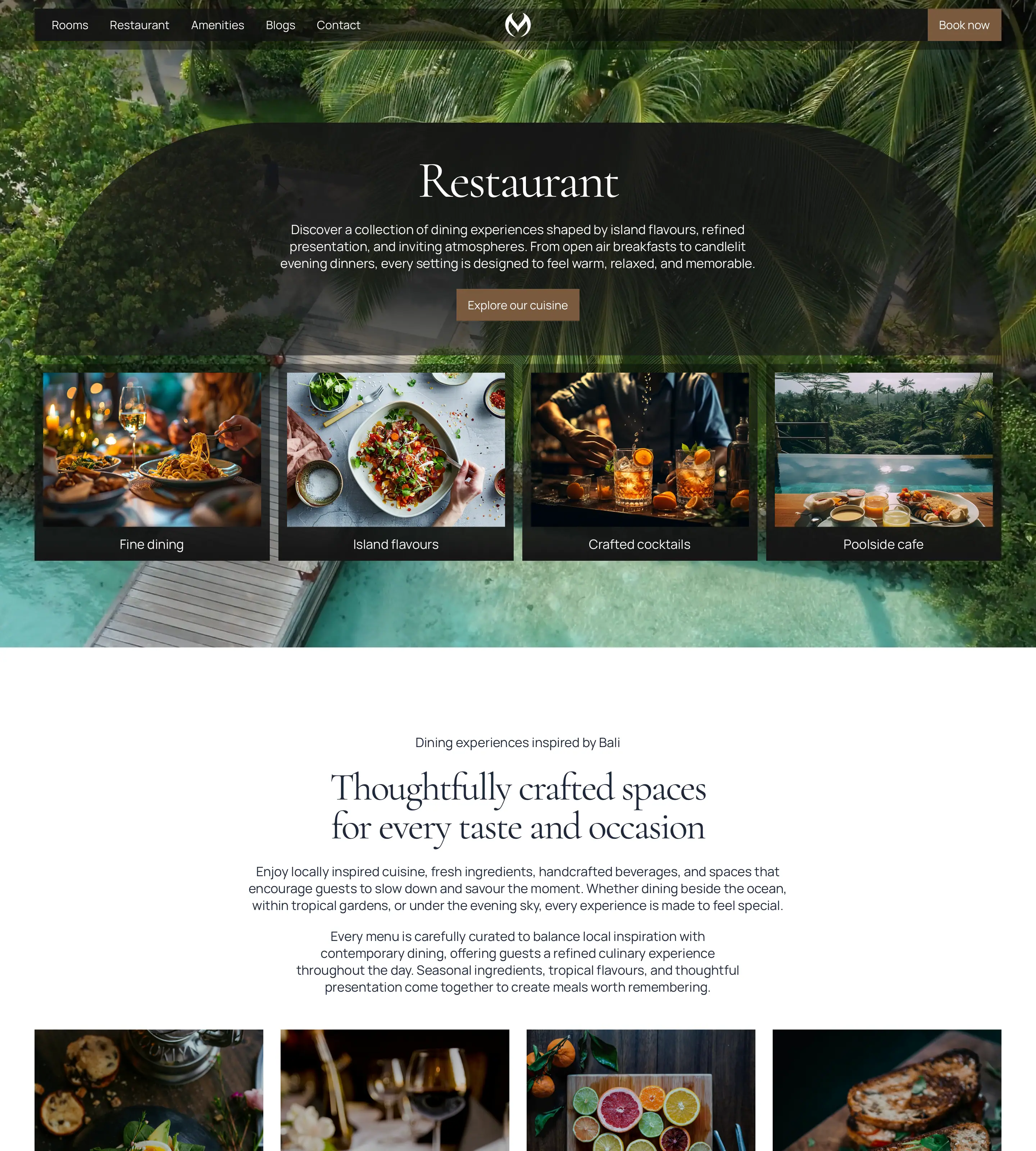 The whole Montvera Restaurant page