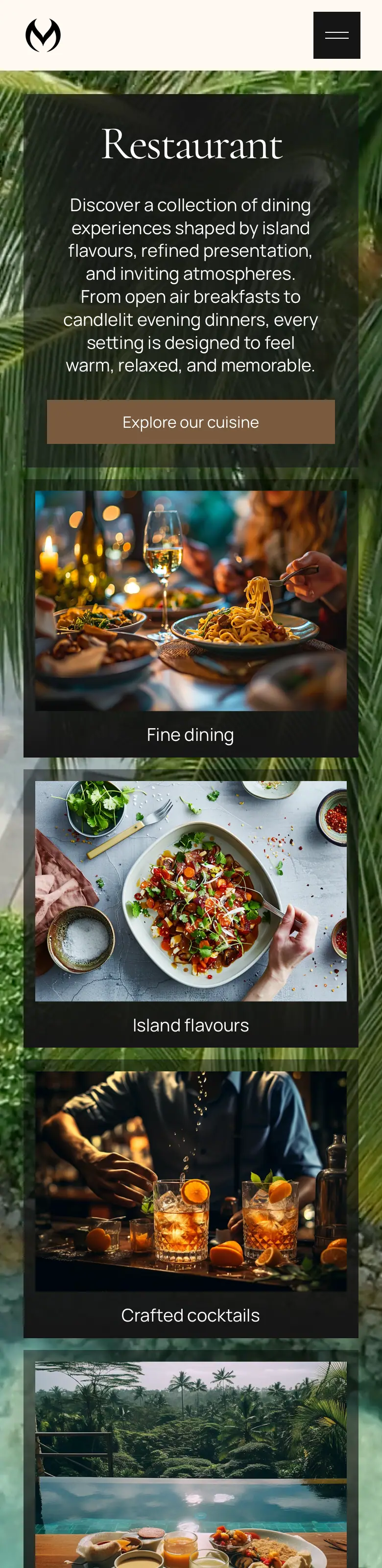 The whole Montvera Restaurant page